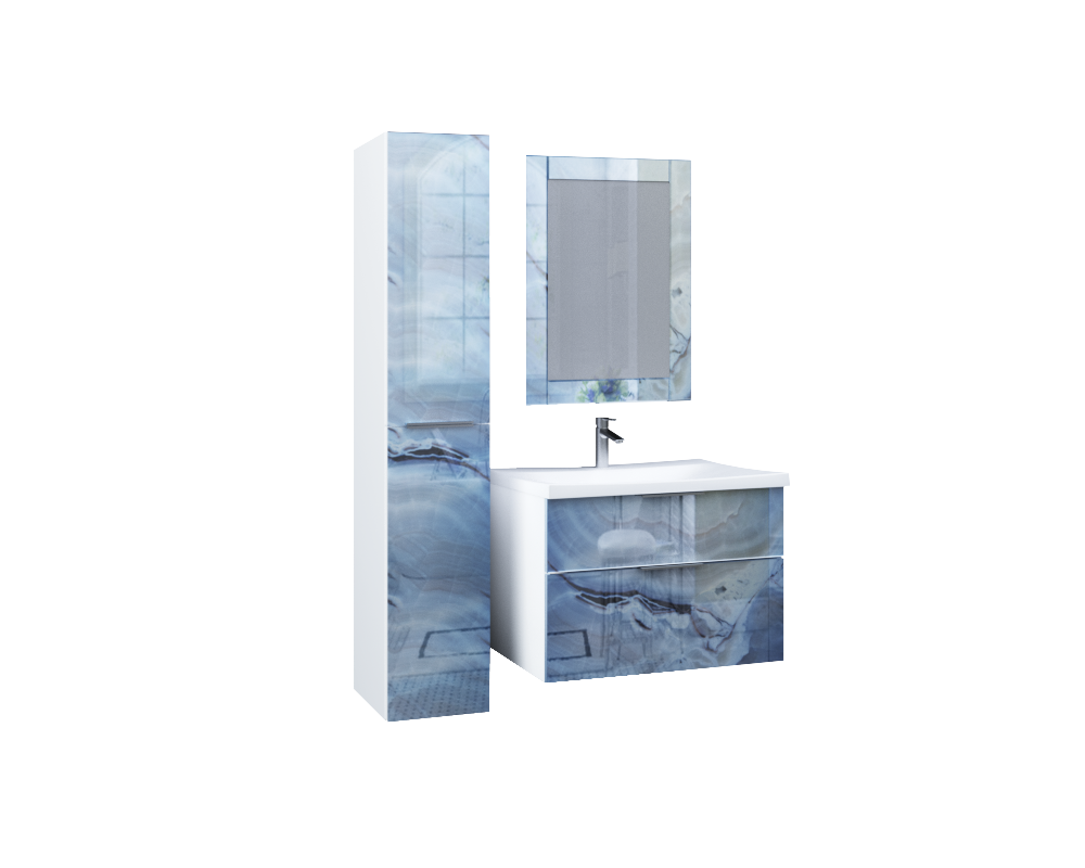 У72785 Тумба с раковиной Idalgo 75П 2в.я. Blue marble 1 Marka Idalgo 