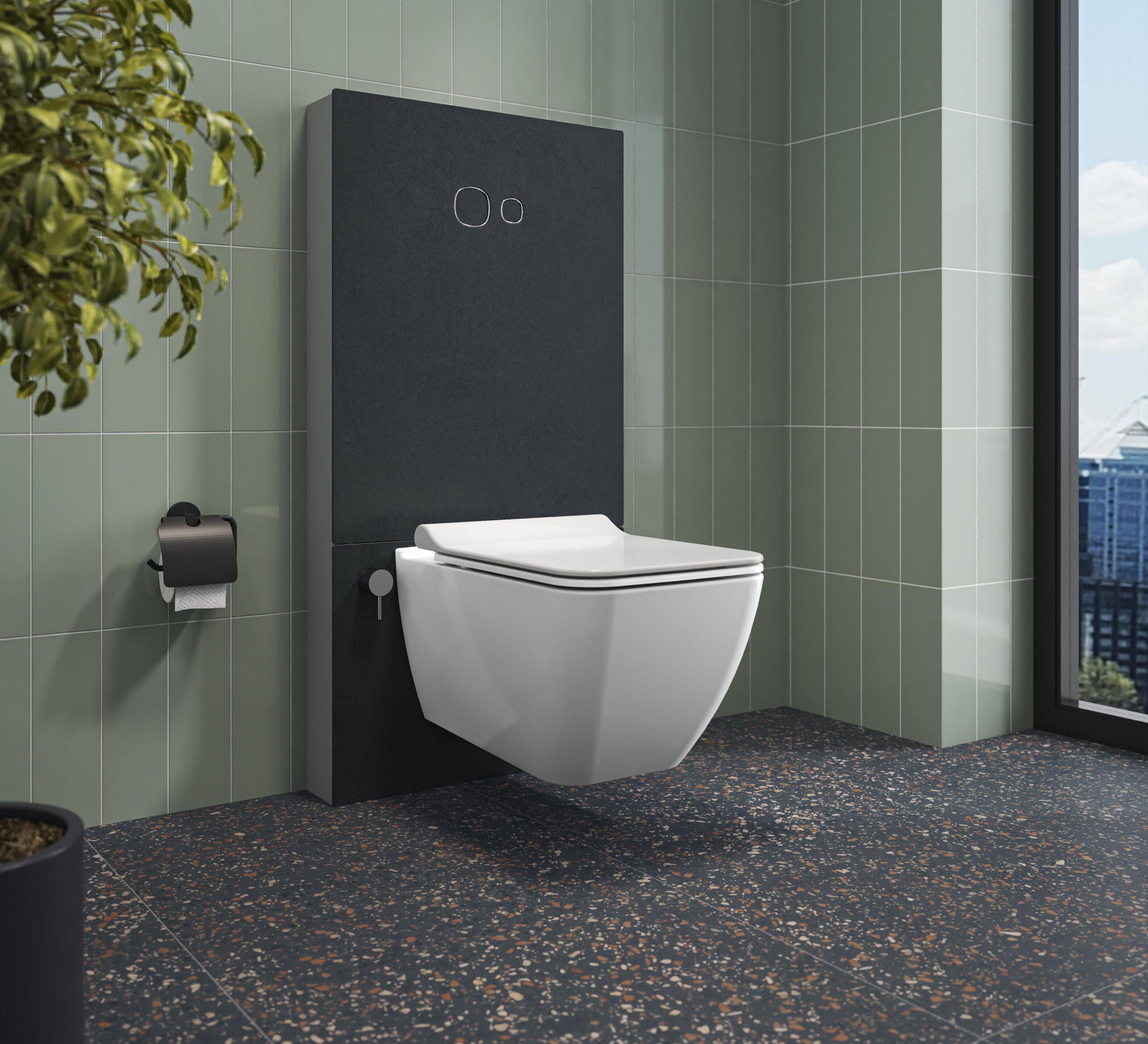 Моноблочный подвесной туалет из розового дерева и фарфора Kaleseramik сантехника ARCH-00131818 - Вид №1