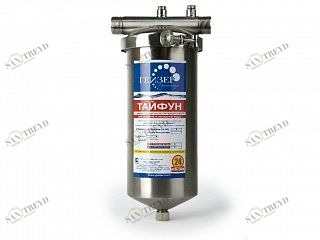 Гейзер Тайфун 10ВВ 1"корпус нерж. сталь с хомутом, Арагон 3, скоба 32066