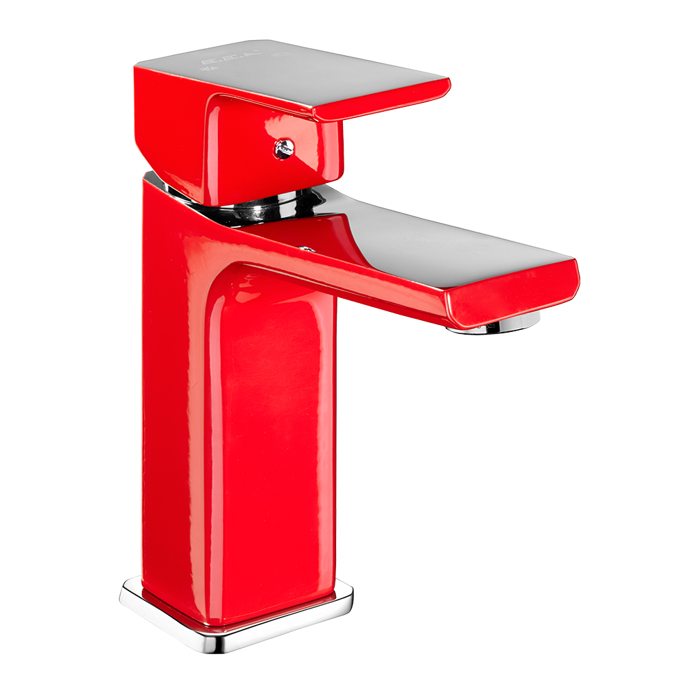 103308989  Смеситель для умывальника Tiera - Красный-Хром Eca 