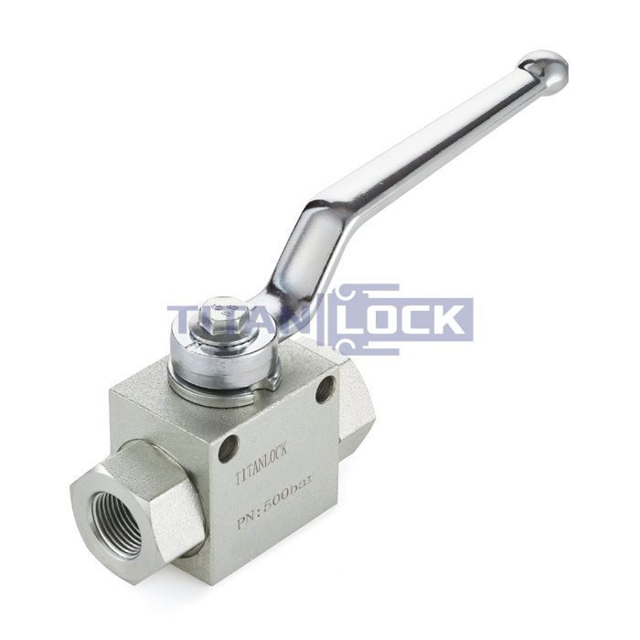 Гидравлический шаровой кран, 1/4", типа ВР-ВР, с креп. отв., сталь TLHYDV1/4F TITAN LOCK  - Вид №1
