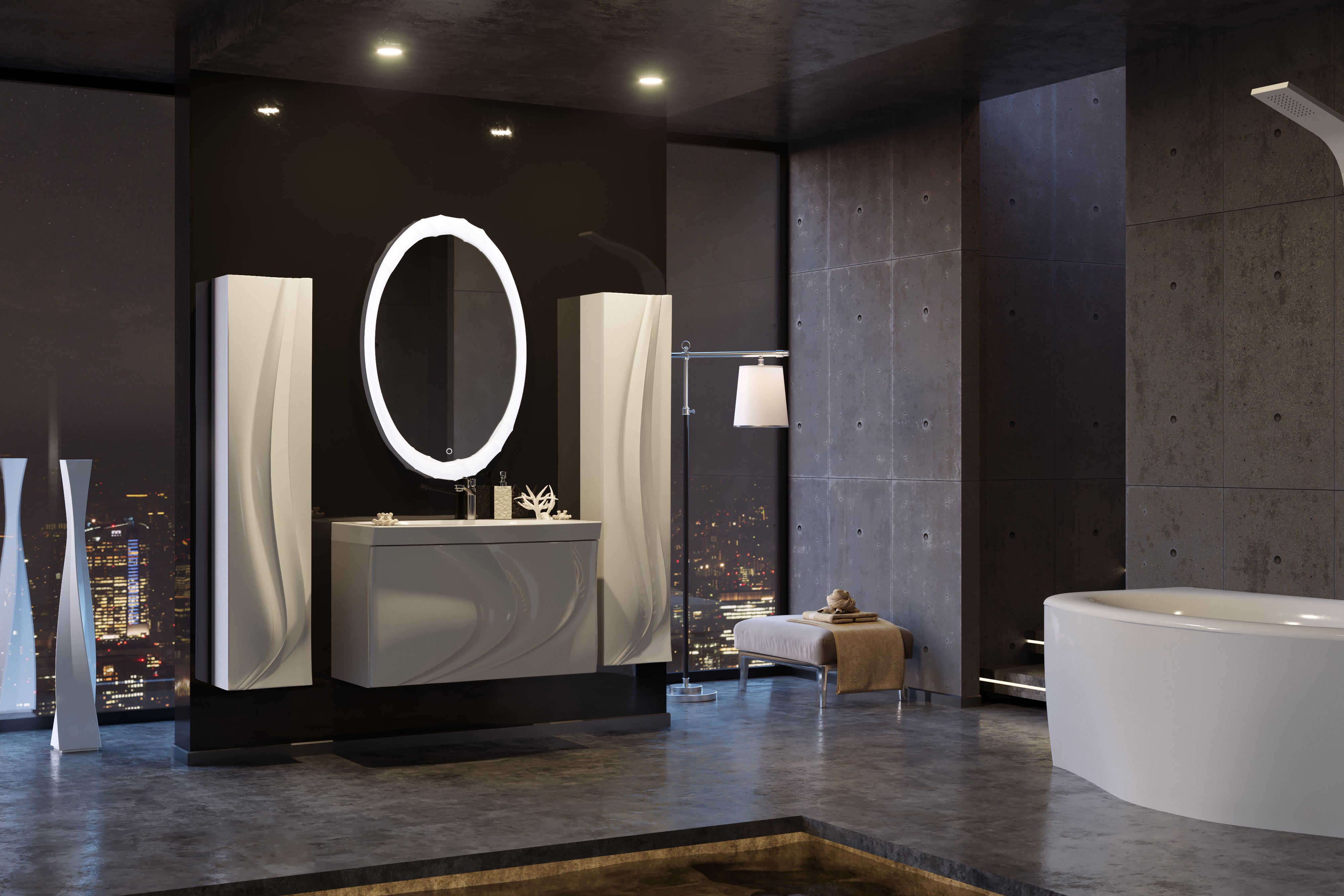 У51940 Зеркало Mirage 70*105 Light, с подогревом 1 Marka Mirage