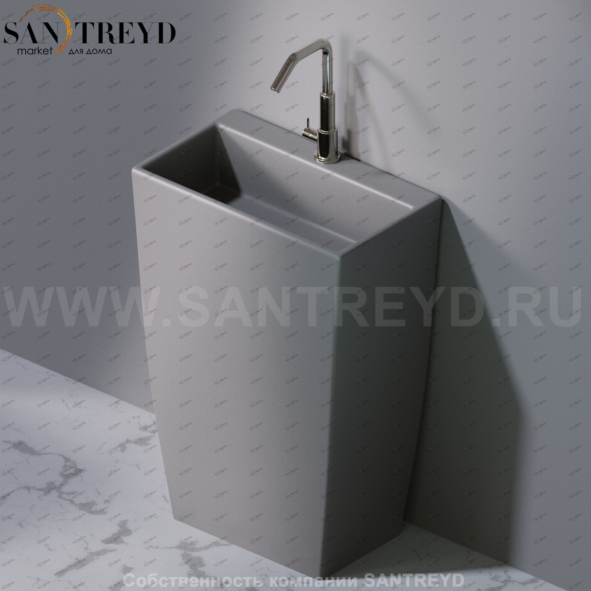 L115116 Напольная раковина стоящая прямоугольная A. e T. Italia Tower AeT ITALIA