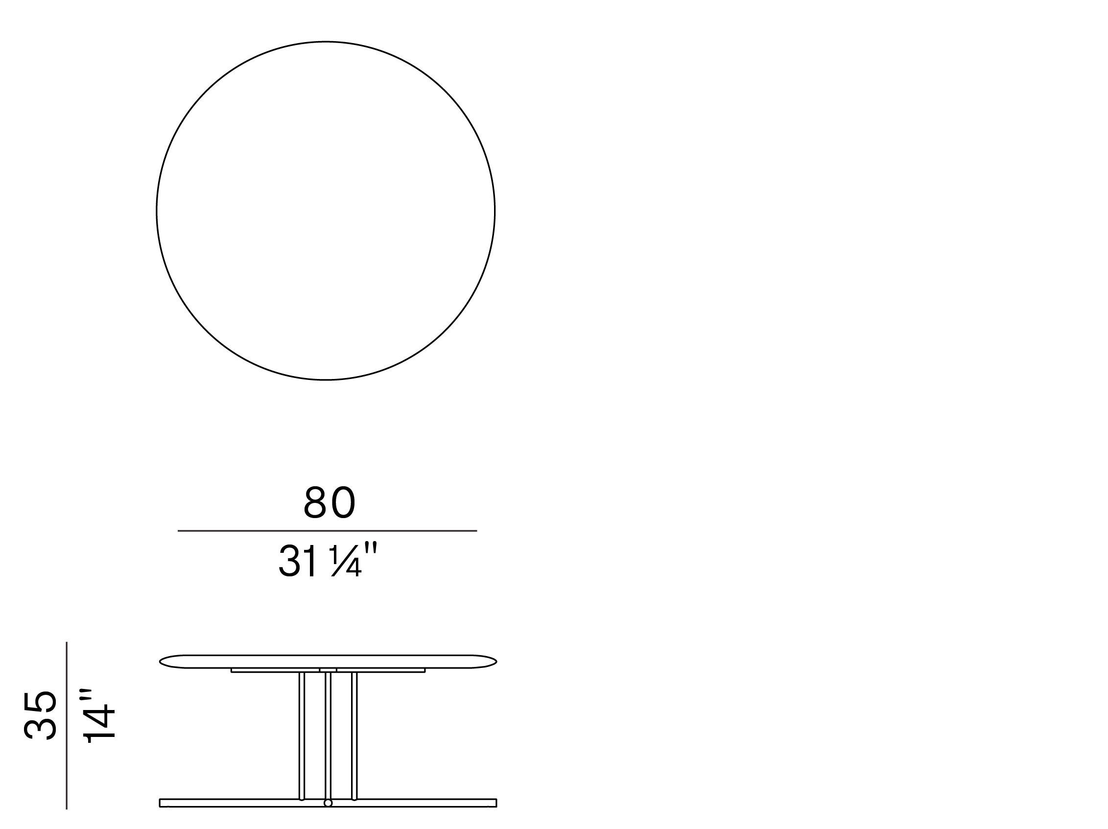 Низкий круглый журнальный столик из натурального камня и металла Potocco Graphic ARCH-00037495 - Вид №5