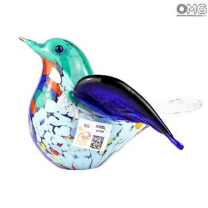 3253 ORIGINALMURANOGLASS Фигурка "Горлица"- серебро - Original Murano Glass OMG 8 см