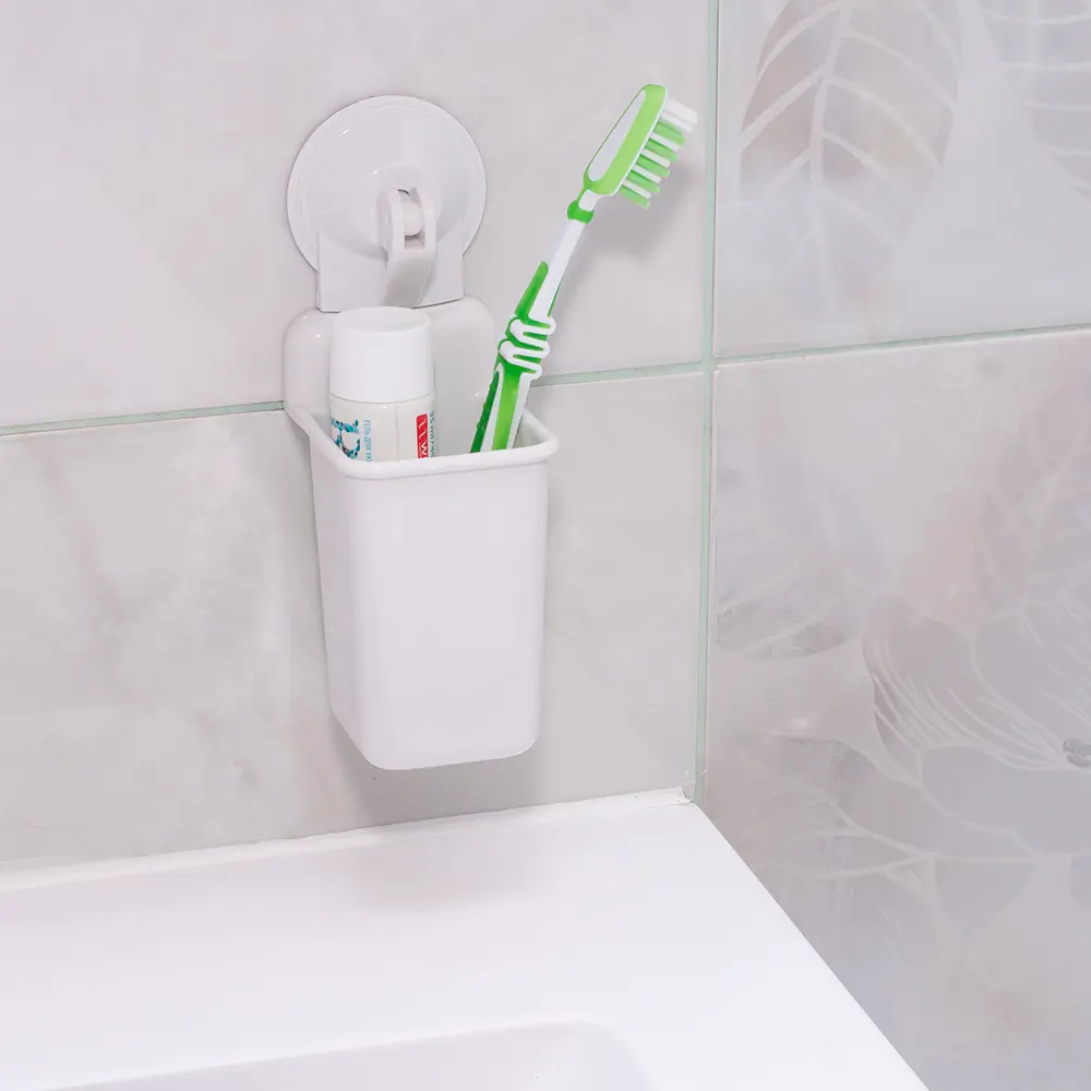 Стакан подвесной для зубных щёток присоска «Easy Solution», цвет белый Santreyd STLM-2041683 - Вид №2