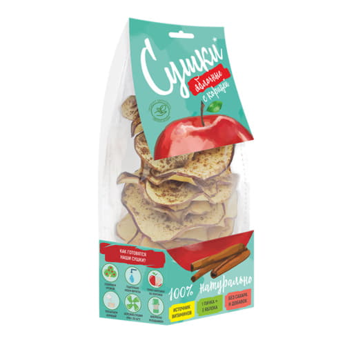 Чипсы фруктовые яблочные с корицей Сушки Биопродукты 30 г Santreyd 13286