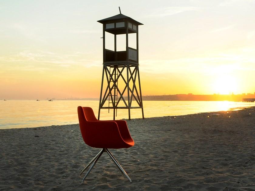 B&T Design Вращающийся стул на козелке из ткани с подлокотниками sun-id-1376250 - Вид №5