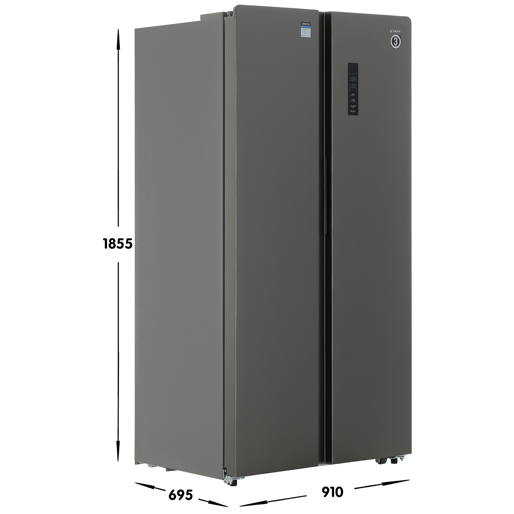 5428841 Холодильник Side by Side   DEXP SBS4-60AKA серебристый STDN-0057816 - Вид №6