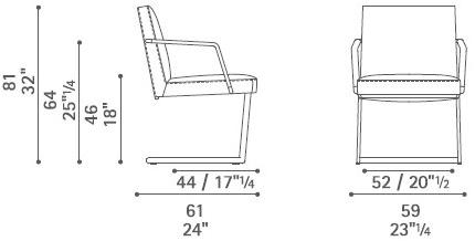 Poltrona Frau Консольное кожаное кресло с подлокотниками L'ufficio - poltrone conferenza sun-id-1363149 - Вид №3