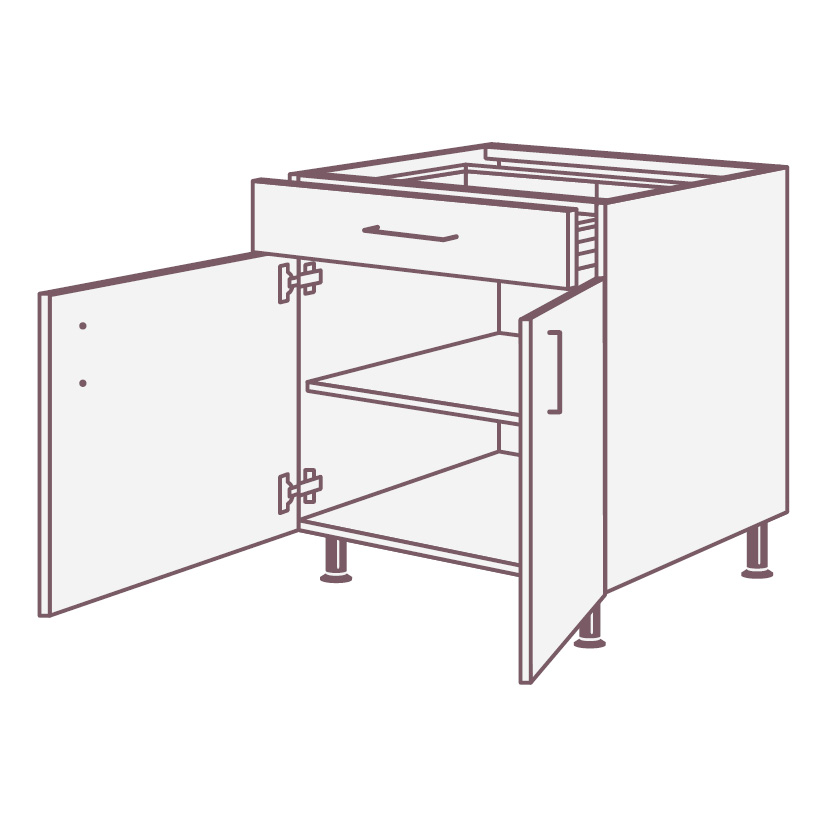Шкафы напольные  EMN1B2D SIDAK SIST3060-700