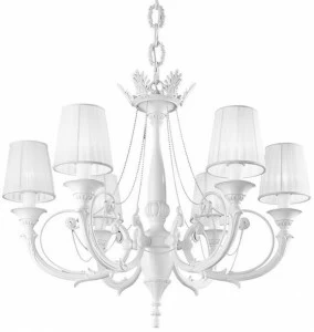 Possoni Illuminazione Белая лакированная люстра с абажурами Ginevra 859/6