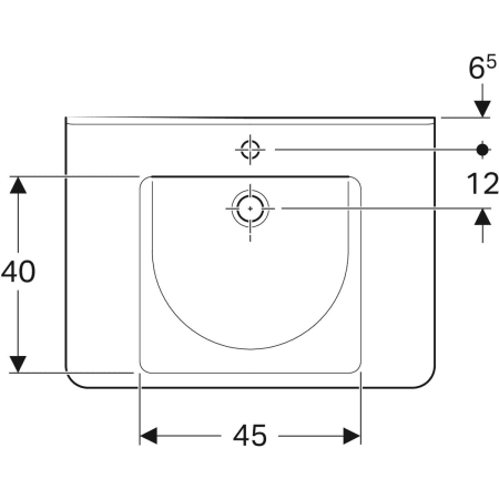 128665000 Раковина Geberit Renova Comfort Square, безбарьерная Geberit  - Вид №19