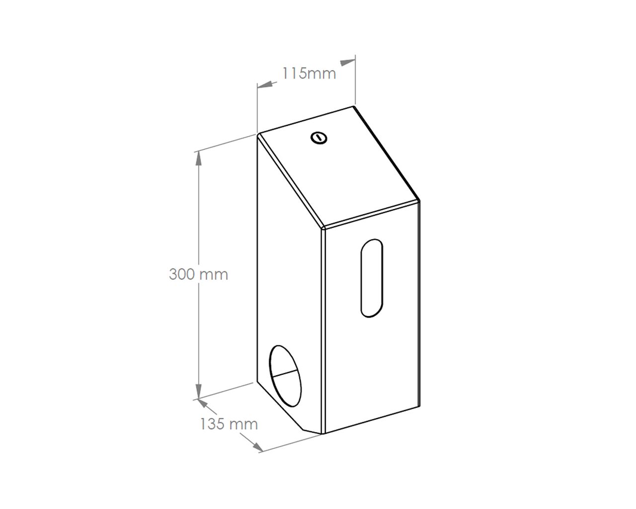 BSM501 Контейнер для двух небольших рулонов туалетной бумаги STELLA, MATTE STEEL Merida  - Вид №1
