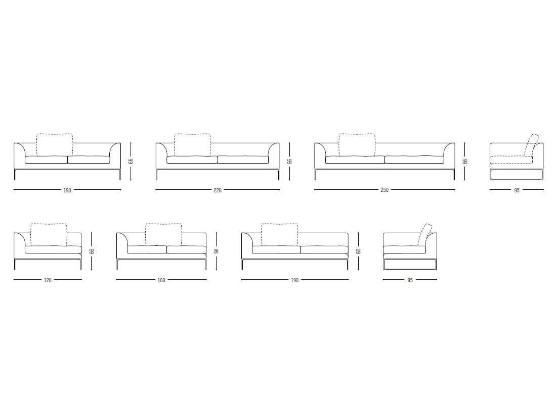 3-местный тканевый диван COR Mell Lounge ARCH-00120500 - Вид №5