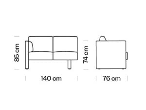 2-местный модульный тканевый диван Et al Nomad+ ARCH-00002363