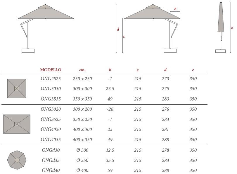 Ombrellificio Poggesi Регулируемый алюминиевый зонт с боковой стойкой sun-id-1420110 - Вид №4