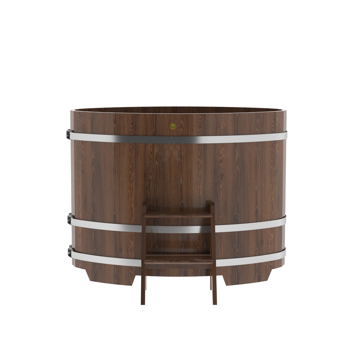 1275 Купель овальная из дуба 0,80х1,42х1,1 морёный Alyarus  - Вид №3