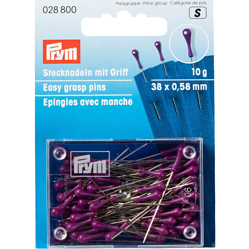 028800 Булавки с грушевидной головкой 10 г в блистере сер.фиол. PRYM 
