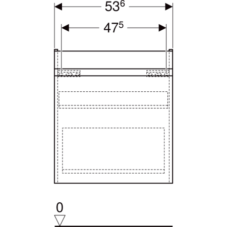 501.904.JR.1 Шкафчик для раковины Geberit Renova Plan, с одним выдвижным ящиком и одним внутренним выдвижным ящиком Geberit  - Вид №46