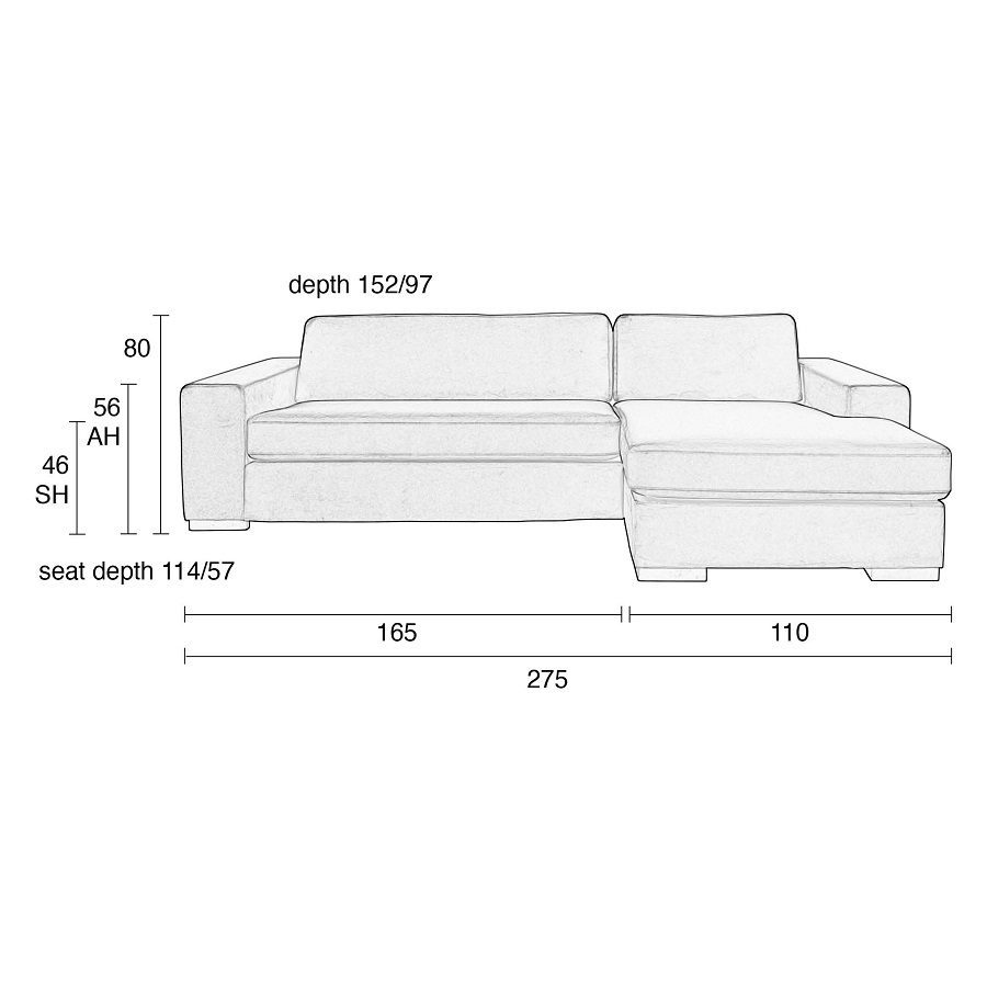 Диван Fiep правосторонний, охра Zuiver 3200164 - Вид №5