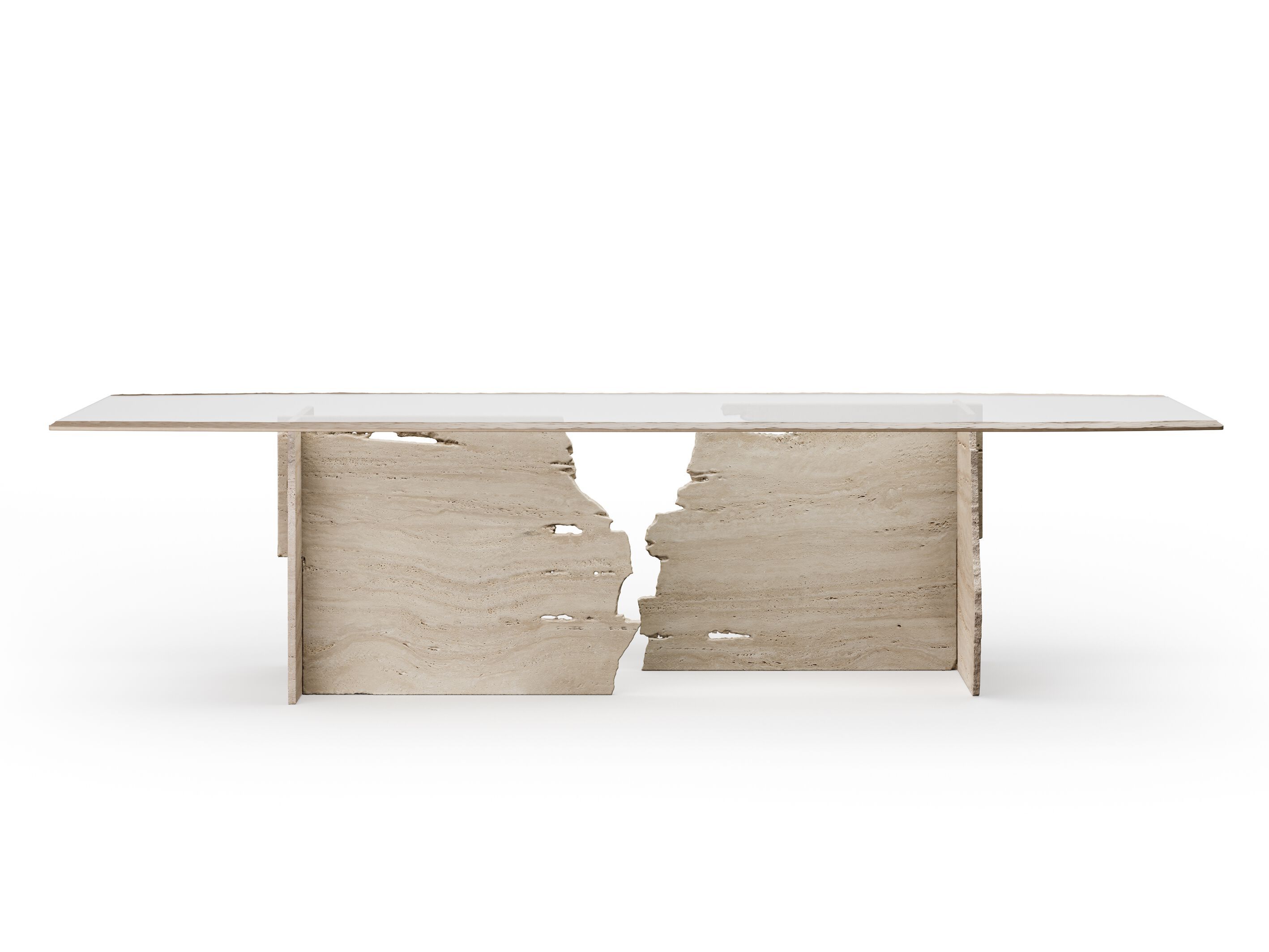 Травертин и стеклянный обеденный стол ARTE VENEZIANA пещера ARCH-00097260 - Вид №1