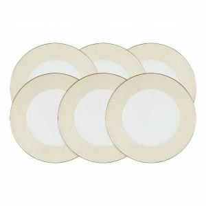 Тарелки закусочные обеденные 6 шт бело-золотые "Бриз Голд" NARUMI БРИЗ ГОЛД 00-3946494 Белый;золото