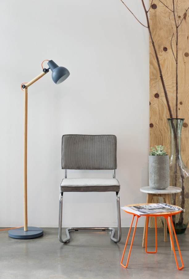 Стул Ridge Kink Rib серый Zuiver 1100059 - Вид №1