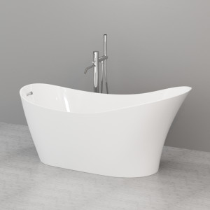 743201 Ванна отдельностоящая из акрила в комплекте с донным клапаном клик-клак 160 см цвет Белая глазурь Kerasan Waldorf Италия