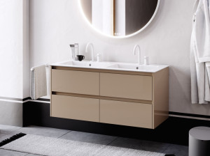 Двойная прямоугольная раковина с держателем для полотенец