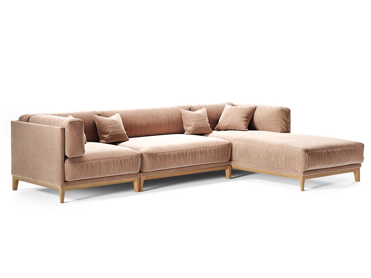 Диван Case угловой коралловый THE IDEA ДИЗАЙНЕРСКИЕ 210546 Розовый  - Вид №1