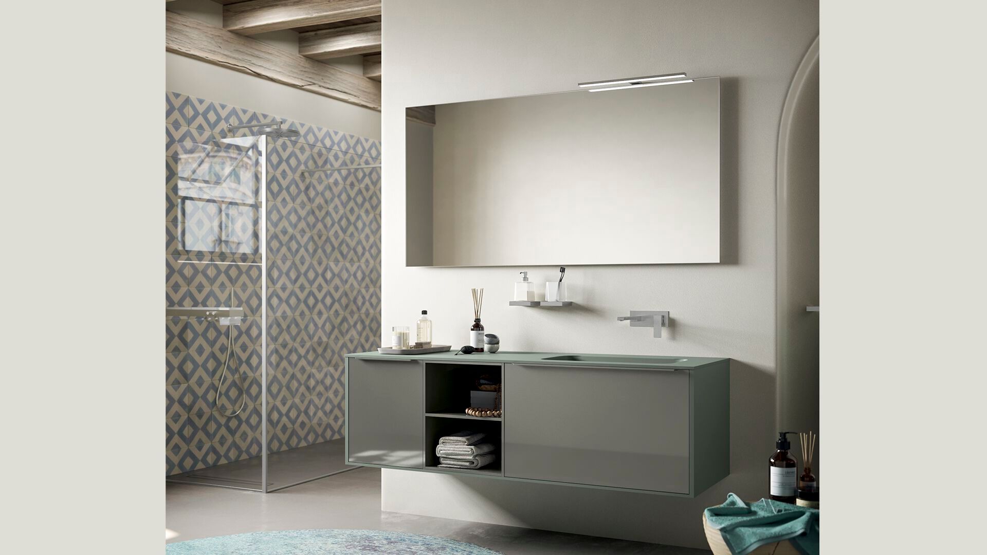 Прямоугольное настенное зеркало для ванной комнаты INDA® SCANNO ARCH-00076271 - Вид №2