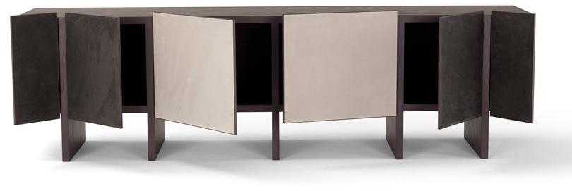 AMURA Комод деревянный с распашными дверцами, обтянутый кожей Sistema parere 2 sun-id-1347689 - Вид №1