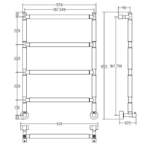 2-442 полотенцесушитель  SERENO Collection  Margaroli Santreyd 22158 - Вид №4