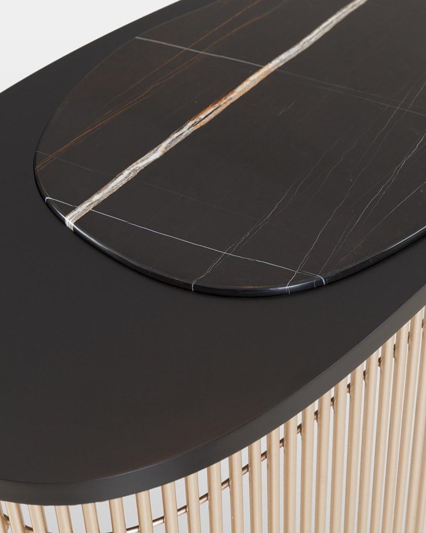 Greenapple Овальная консоль из мрамора и металла Perfect raw G702277  - Вид №2