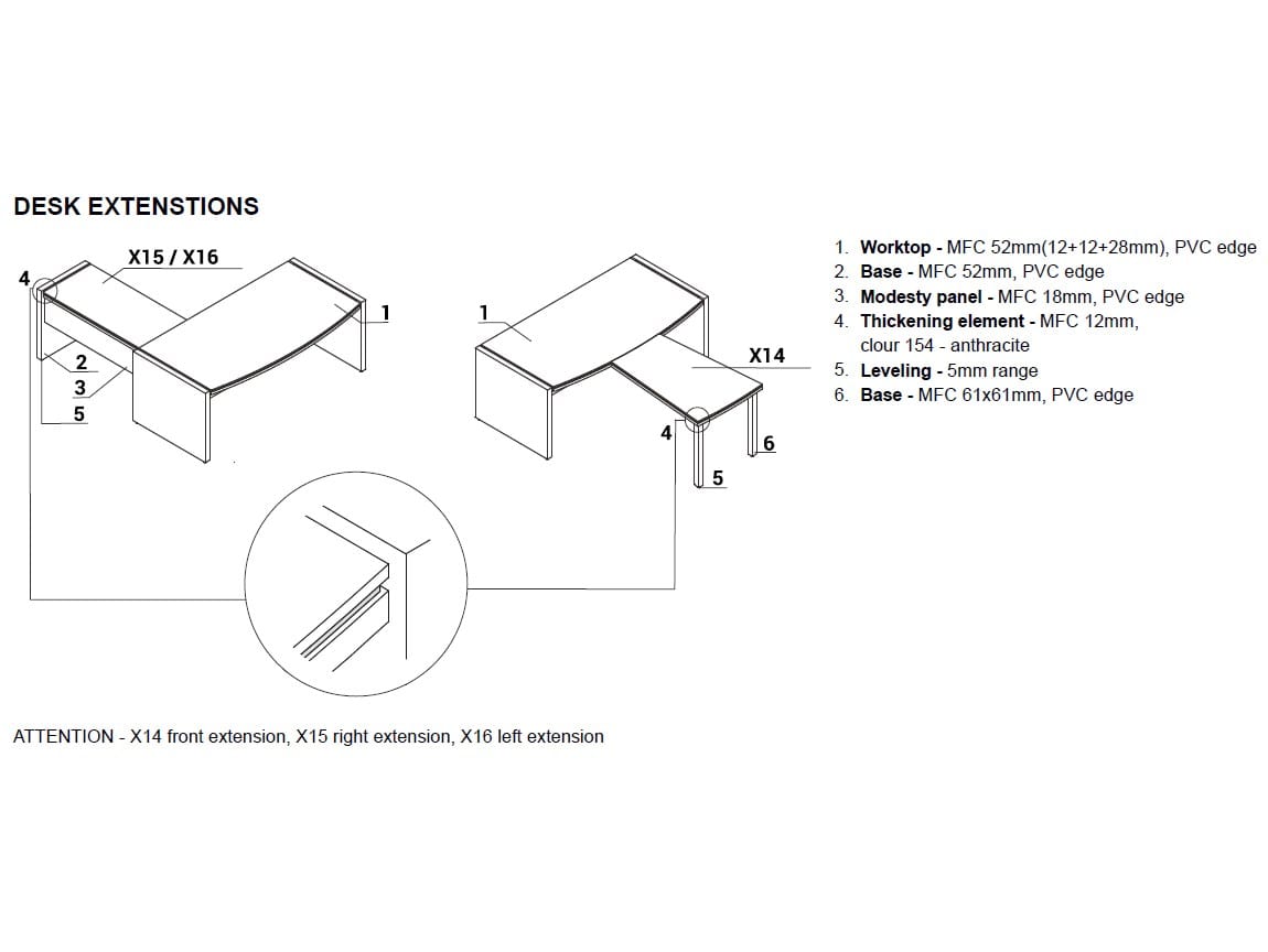 Прямоугольный стол из меламина MDD ARCH-00073144 - Вид №11
