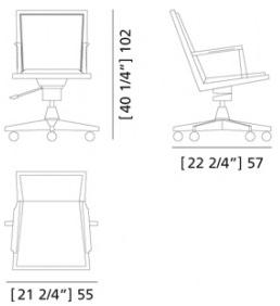 Morelato Поворотное кожаное кресло Executive на колесиках '900 Art. 3888 - Вид №4