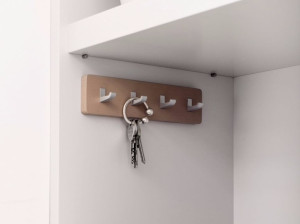 Вешалка для одежды из алюминия и дерева