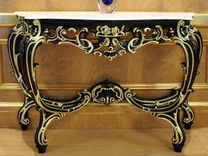 Arnaboldi Interiors Лакированная консоль из дерева и каррарского мрамора