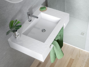 Прямоугольная раковина из Акрона© с держателем для полотенец