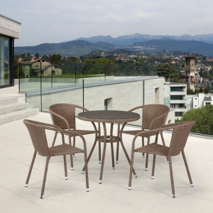 T282ANT/Y137C-W56 Light Brown 4Pcs Комплект плетеной мебели Afina