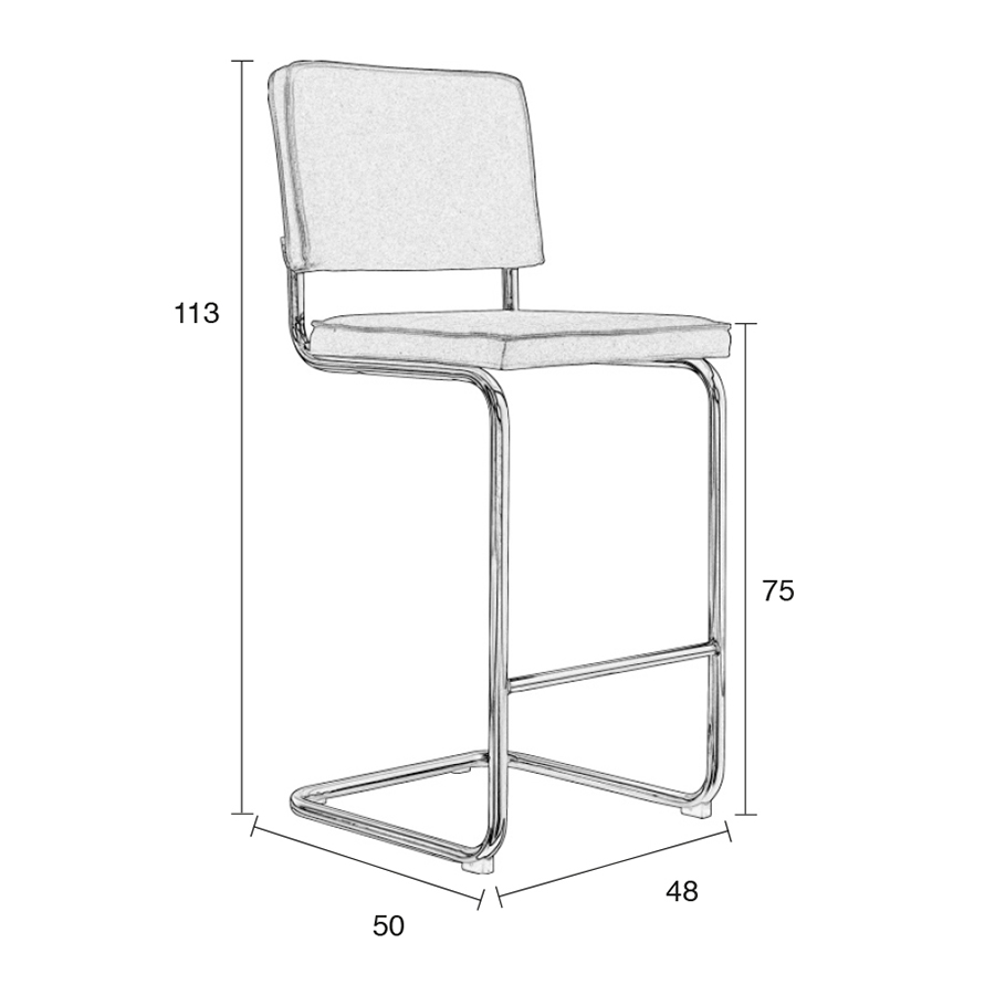 Стул барный Ridge Kink Vintage серый Zuiver 1500032 - Вид №6