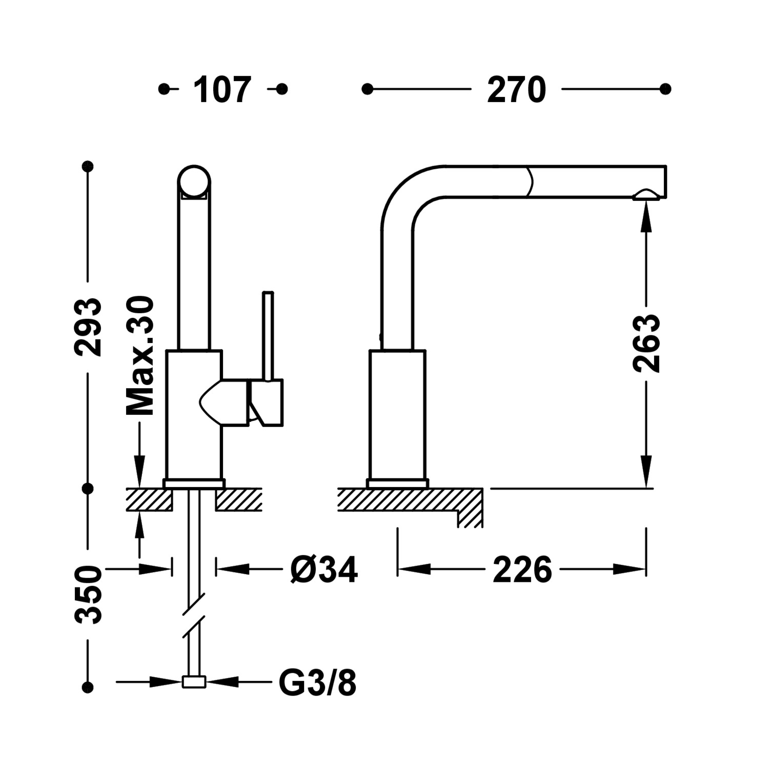КУХОННЫЙ смеситель с одной ручкой и выдвижным носиком для кухни-162437 TRES Kitchen - Вид №1