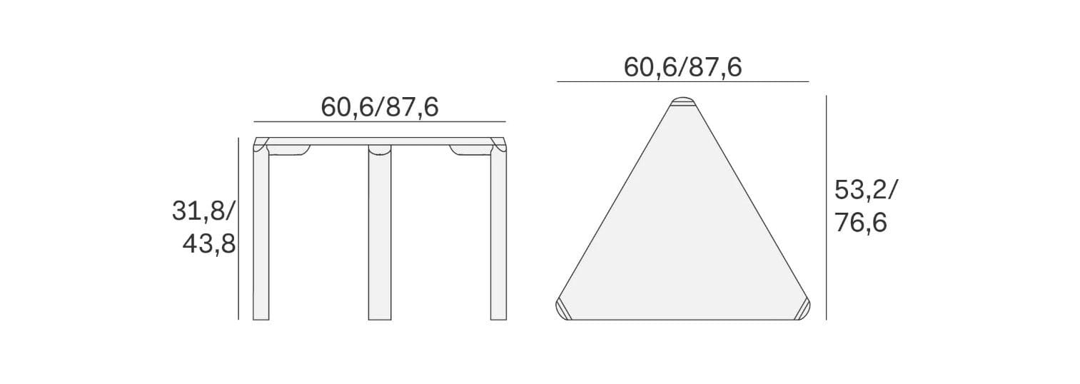 Деревянный треугольный журнальный столик Novamobili ALICE ARCH-00065196 - Вид №3