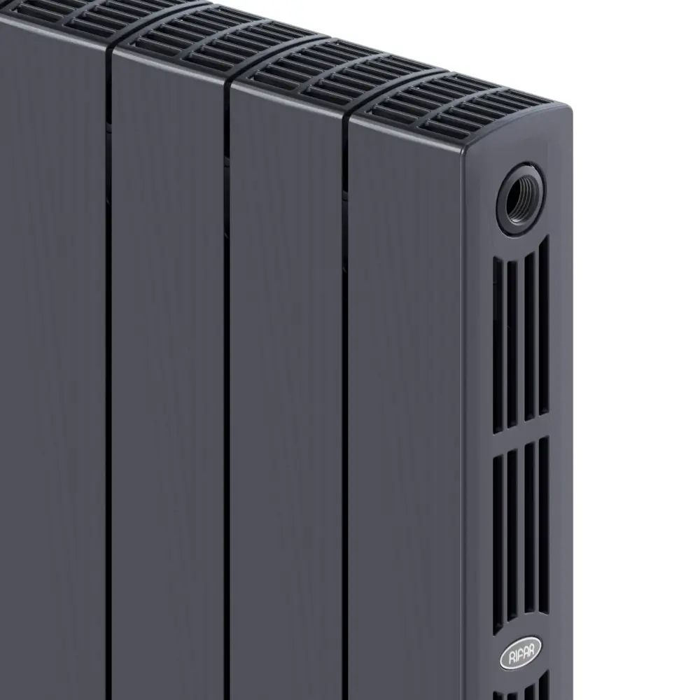 Радиатор секционный Rifar Supremo S50008RAL7012 500/90 8 секций боковое подключение биметалл серый 82560825 STLM-2185705 - Вид №3