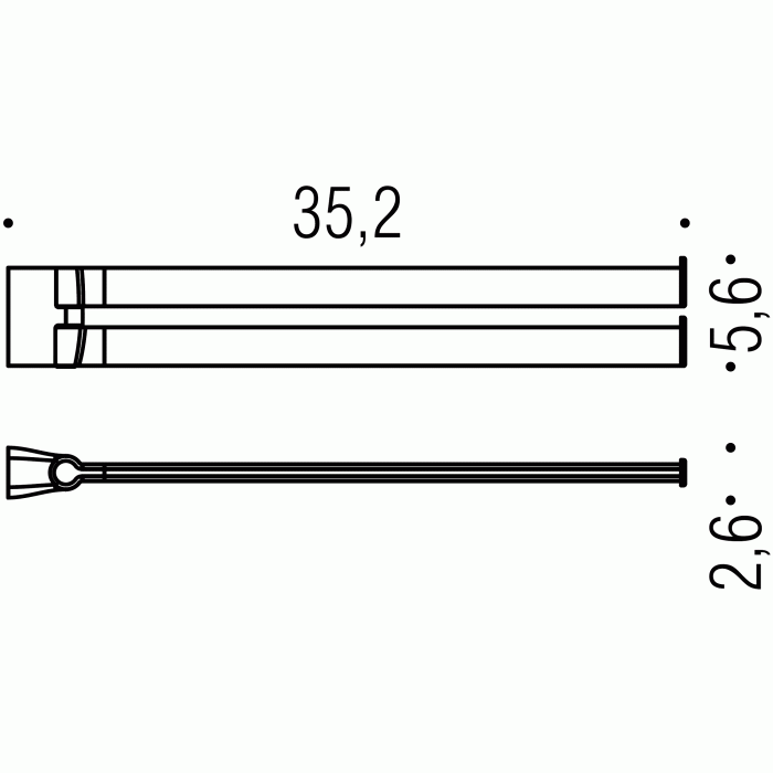 B30120CR B3012 Полотенцедержатель двойной 35 см COLOMBO TRENTA Colombo Design - Вид №2