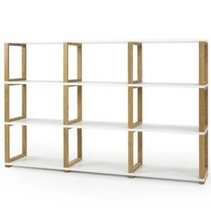 Стеллаж Tenzo Art, 118x178x36 см, дуб, белый