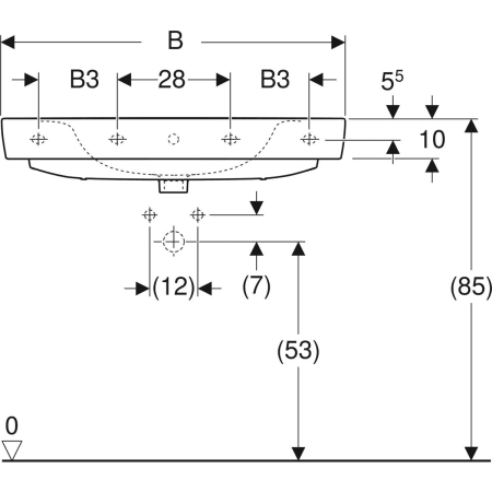 501.727.00.1 Накладная раковина Geberit Renova Plan Geberit  - Вид №3