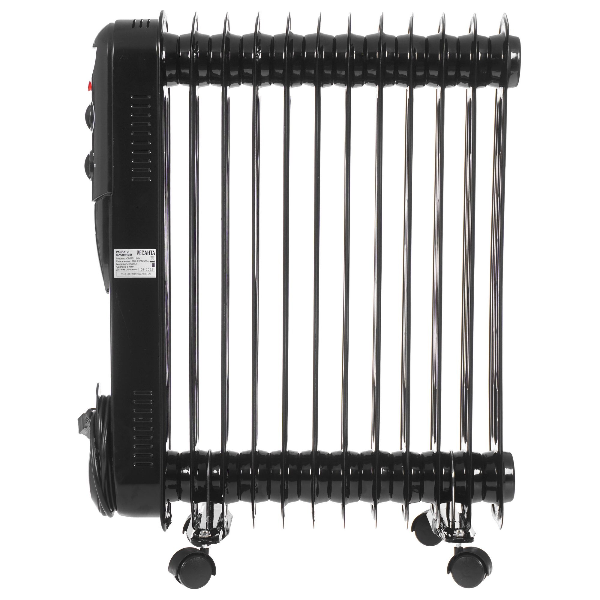 5301973 Масляный обогреватель Ресанта ОМПТ-12НЧ черный STDN-0086367 - Вид №2