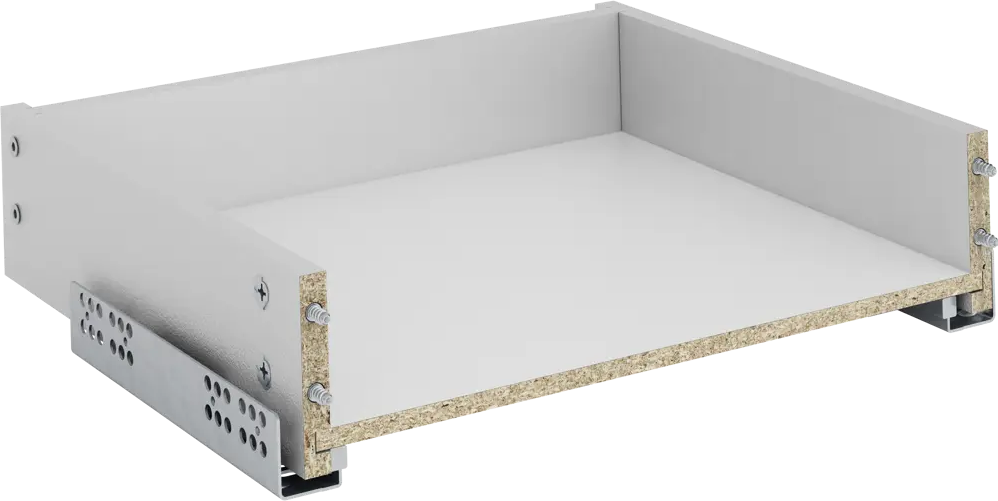 86138586 Ящик выдвижной с мягким закрыванием 35.2x8.1x31.1 см ЛДСП цвет серый STLM-0066368